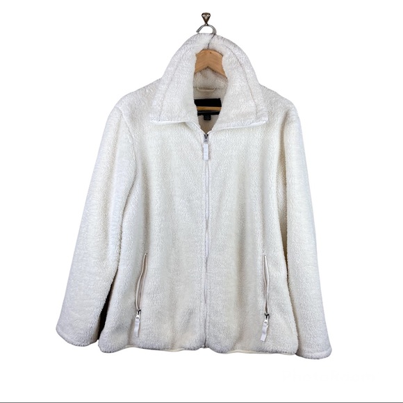Weatherproof Jackets & Blazers - Weatherproof Cream Fleece Full Zip High Collar Jacket